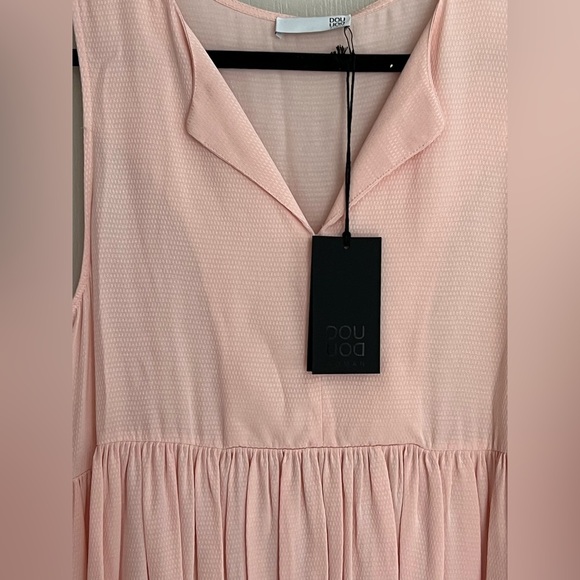 Douuod Woman Pink Textured Viscose Peplum Top Size 42 Made in Italy - Picture 3 of 7